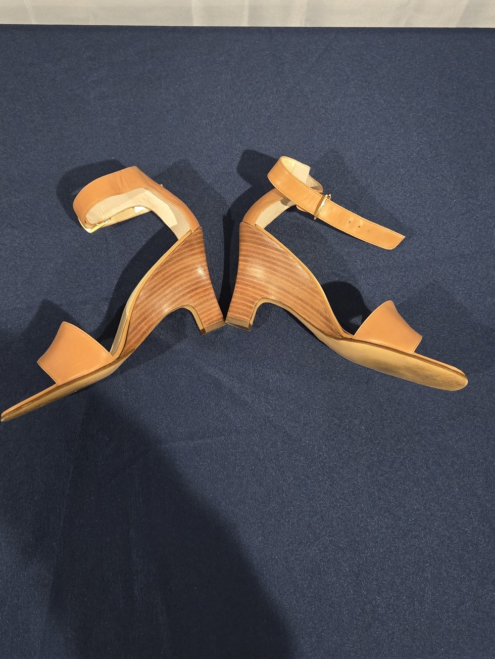 Anne Klein Leather Ankle-Strap Heeled Sandals